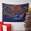 Colorful Abstract Lion Portrait Pattern Wall Hanging Tapestry Decorative Tapestry Home Decor for Bedroom and Living Room