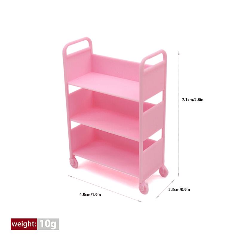 

1Pcs 1:12 Trolley Dining Cart With Wheels Model Furniture Model Dollhouse Miniature Storage Display Shelf Bookshelf Decor Toy рожевий