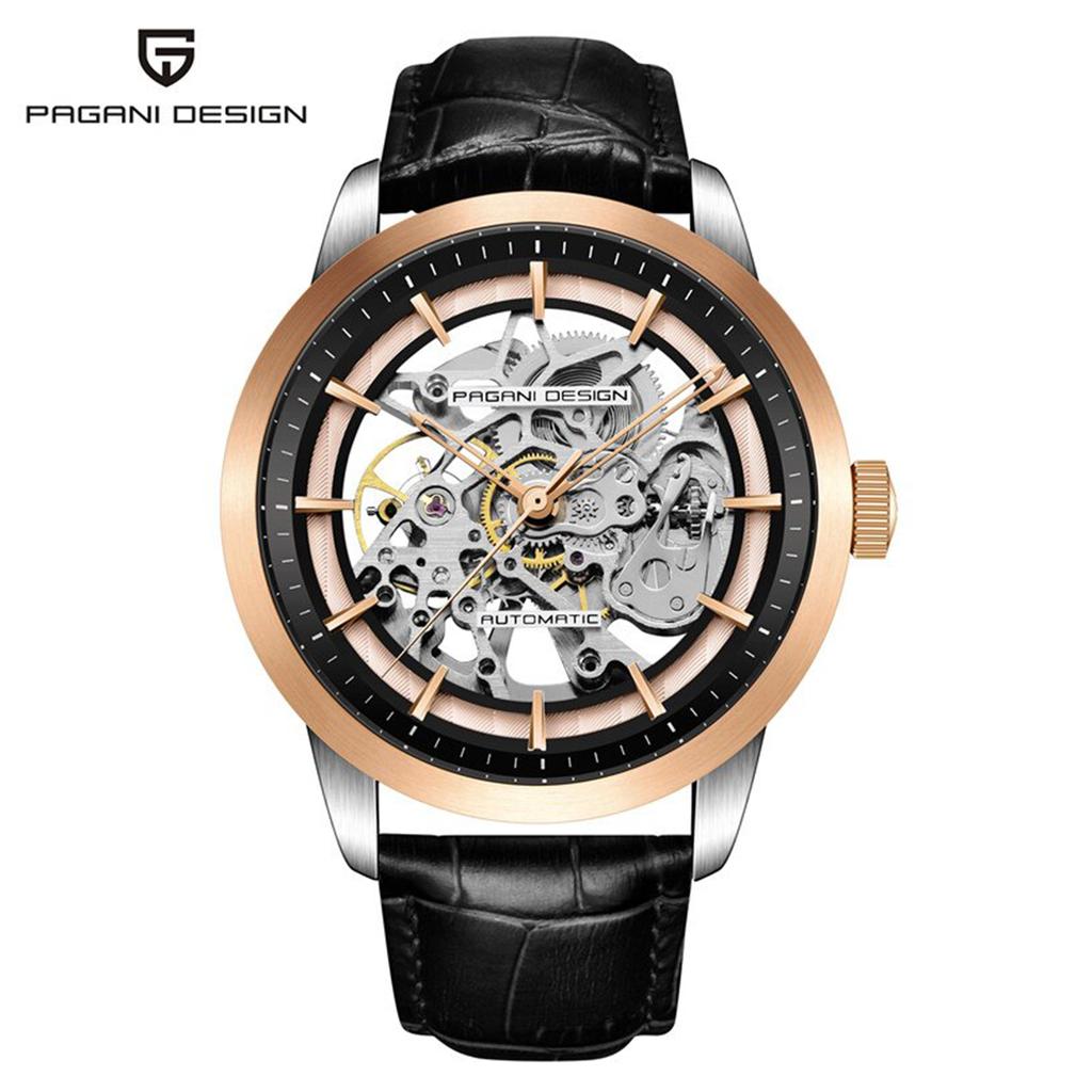 PAGANI DESIGN Marke Mode Sport Lederuhren Herren Luxus Automatisch Mechanisch Skelett Wasserdichte Uhren Relogio Masculino