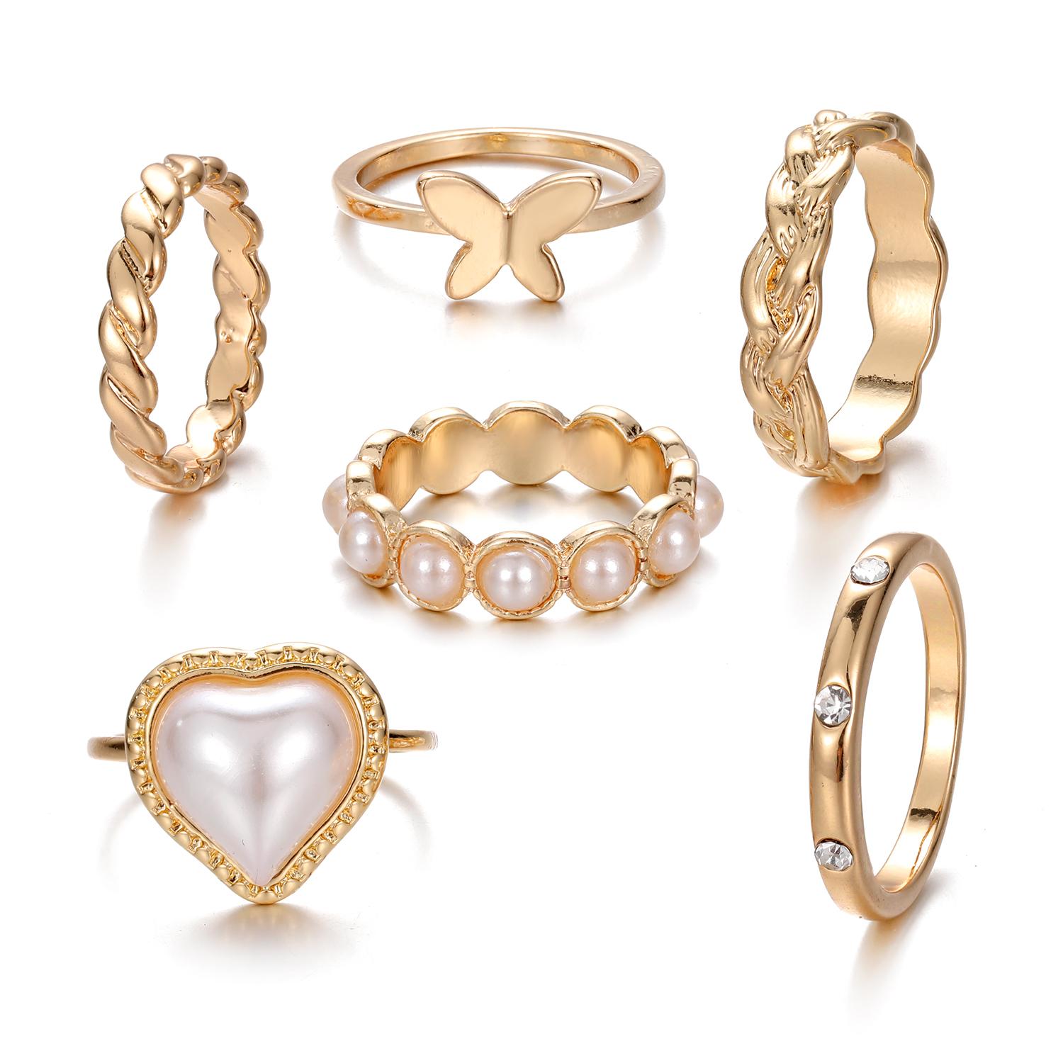 

Роскошные и элегантные женские кольца, популярный набор уличных украшений для вечеринок золотой