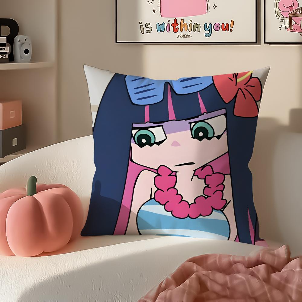 Japanese Anime PPanty Stocking with Garterbelt Cushion Cover Pillowcase Short Plush Invisible Zipper Room Sofa Cushion Cover