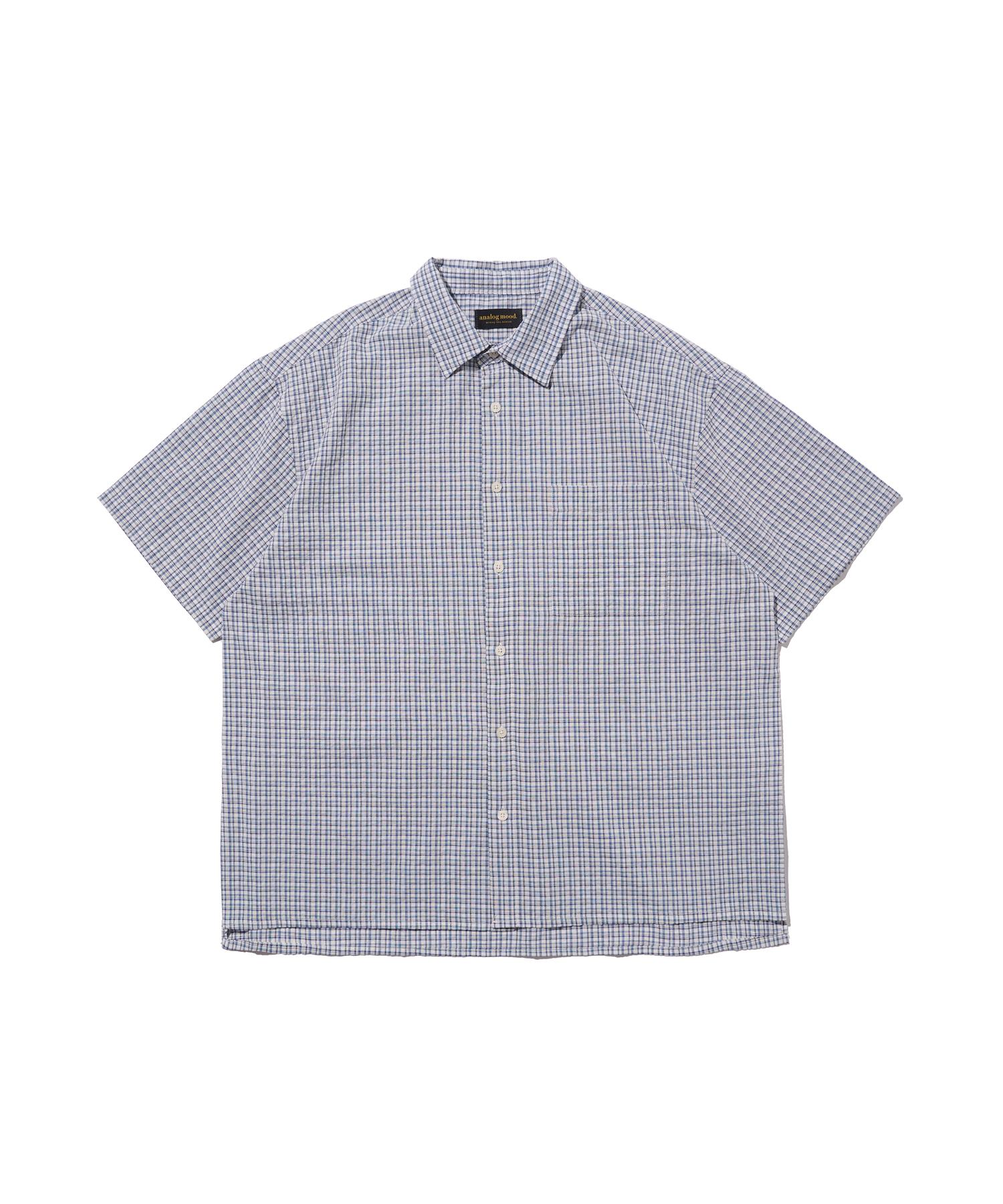 Analog Mood Plaid Cotton Short Sleeve Shirt (White) Free