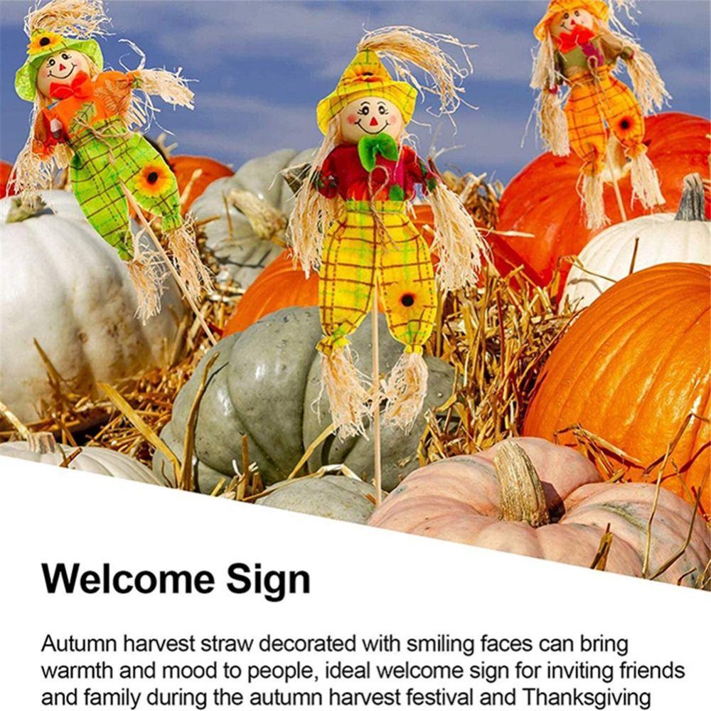 Cute Halloween Scarecrow Ornament Small Garden Scarecrows Ornament Scarecrow Welcome Sign  Autumn