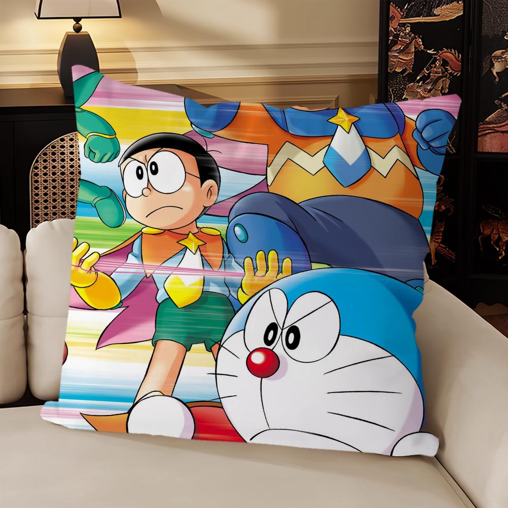 Cartoon Cute Pillow Case Sofa Living Room Bedroom Headboard Backrest Cushion Square Cushion D-Doraemons Nap Time