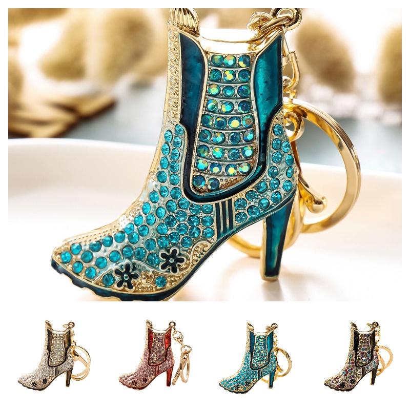 Fashionable And Cute Shoe Pendant Keychain With Rhinestones Ideal Gift For Both Men And Women