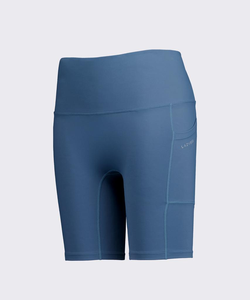 Leijibi Core Flex Pocket Women'S Leggings Knee-Length Running Shorts Blue
