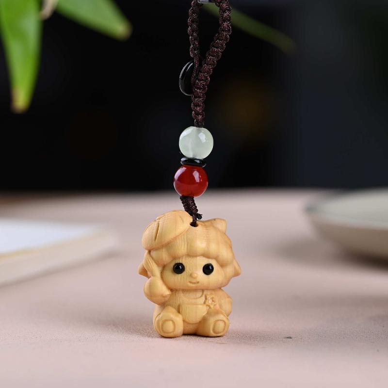 Cute Sheep Goat Shape Charm Diy Making Accessories Jewelry Findings Keychain Components Wood Car Keyring Sandalwood Keychains