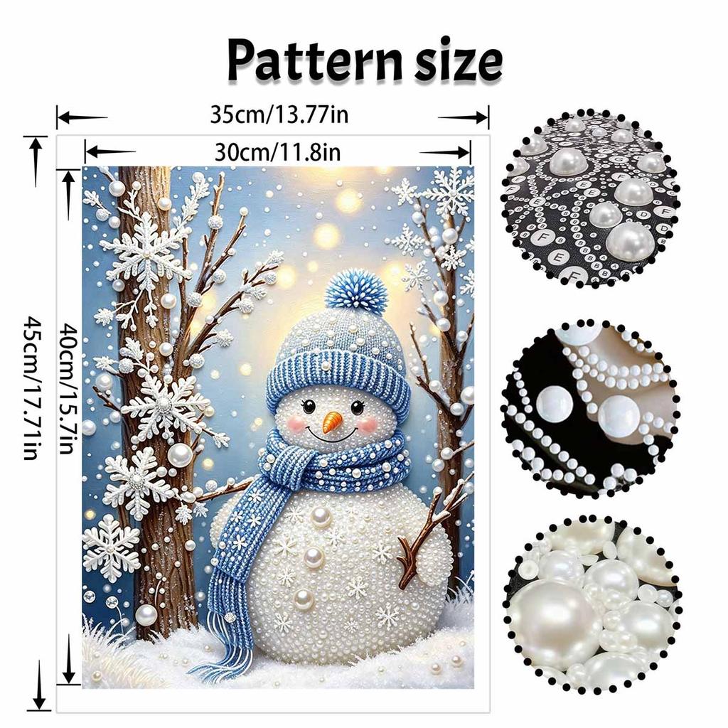 Christmas Pearl Painting Kit Handmade DIY Snowman Snowflake Winter Scene Home Decoration Painting