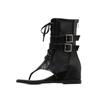 Spring 2025 cross toe strap sandals with wedge heel and inner height increase for women mesh breathable Roman cool boots