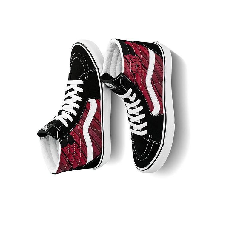 Vans Sk8 High Top Skate Schuhe Unisex Sneaker Schwarz Rot VN0A4U3C2C5