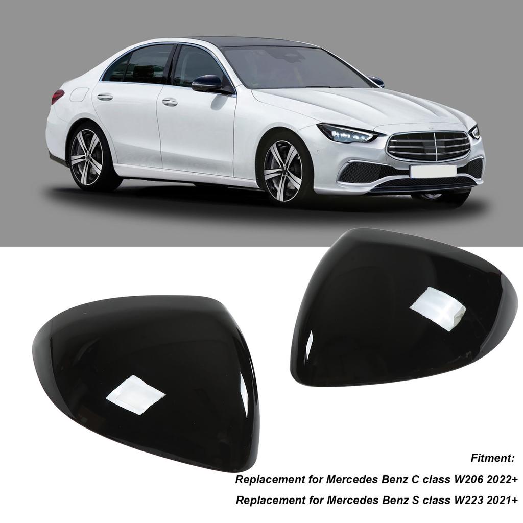 Paar Rückspiegelkappe Links Rechts Ersatz für C-Klasse W206 2022+(Kohle )