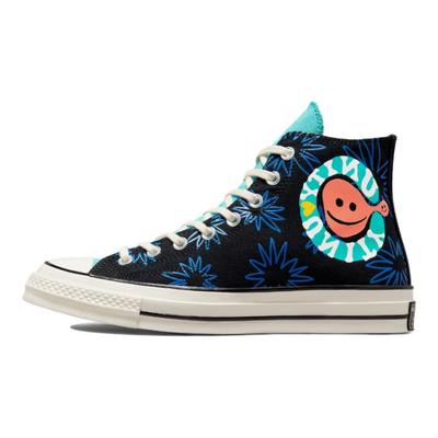 Lata 70. Chuck Taylor All Star Sunny Floral Espadryle High Top Unisex Czarne i Niebieskie