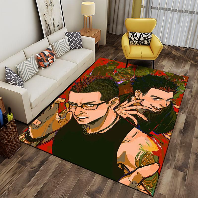 "Bold Illustrated Characters Design" suitable as a non-slip mat for the living room or bedroom sofa