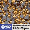 VDD High-Quality Mixed Size Rhinestones: SS6-SS30 Glass Crystal Hot Melt Adhesive Flat Back