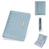 Pu Leather Womens Short Wallet With Weaving Pattern Design And Letter Decor For Daily Use