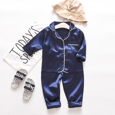 CA41 2023 Ouder-Kind Effen Lange Mouw Pyjama Set - Trendy Homewear voor Kinderen