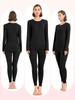 THREEGUN Warm Innerwear and Leggings for Winter Size Women's Set, Heattech, Fleece-Lined Tights, Loungewear, (Japanese M)