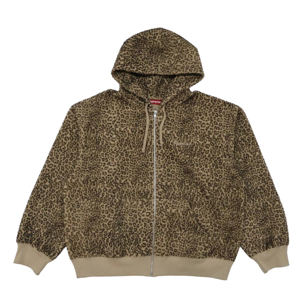 Supreme Pilled Zip Up Hooded Sweatshirt Cheetah