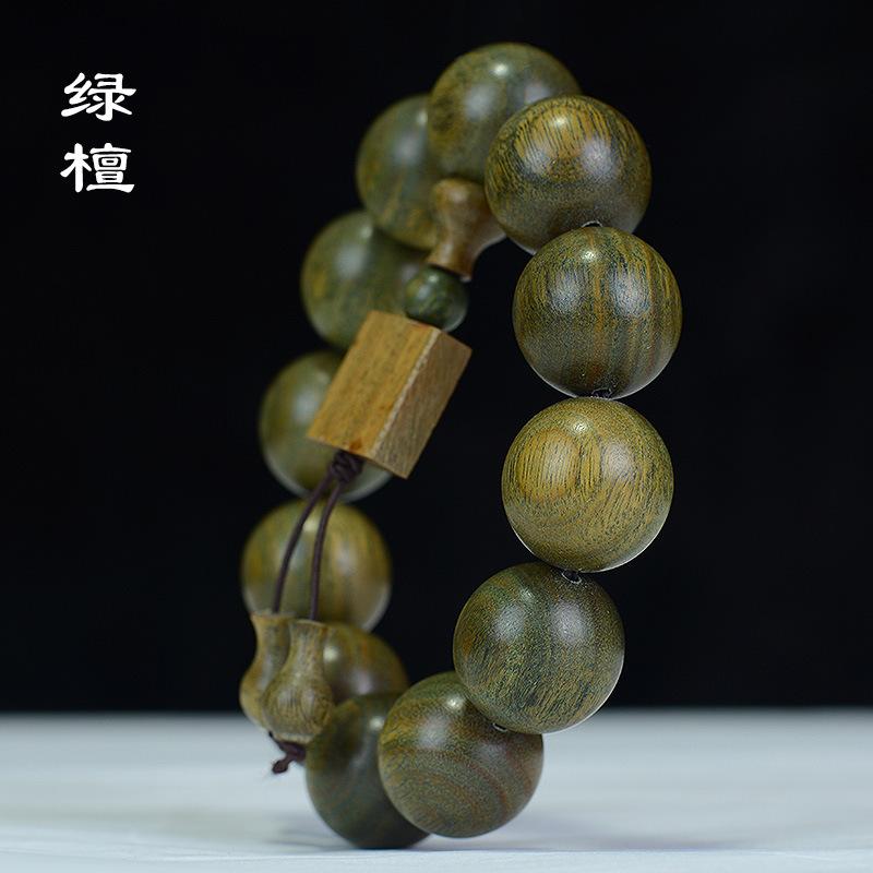 Argentina old material submerged green sandalwood bracelet sandalwood wooden cultural toy bracelet men's and women's jewelry buddhist beads