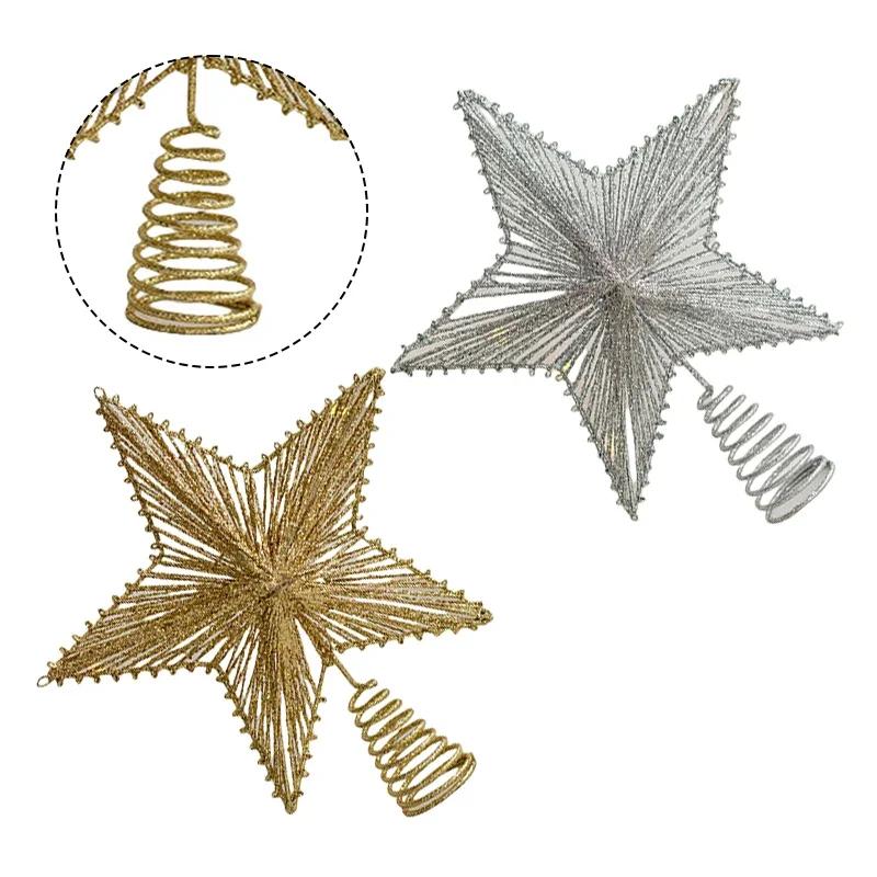 25/30cm Glitter Christmas Tree To-pper Iron Star Christmas Decor For Home Xmas Tree Ornaments Navidad New Year 2026 Natal Noel