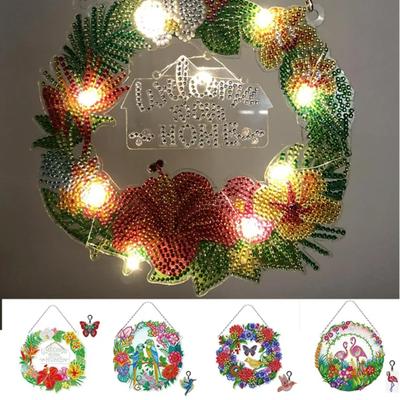 Kit de Peinture Diamant DIY Couronne de Noël Perçage Spécial Partiel Mosaïque Art Artisanat Broderie Strass Décoration Intérieure Cadeau