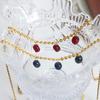 Elegante Collar con Colgante de Lapislázuli y Ágata en Acero de Titanio Chapado en Oro de 18 Quilates
