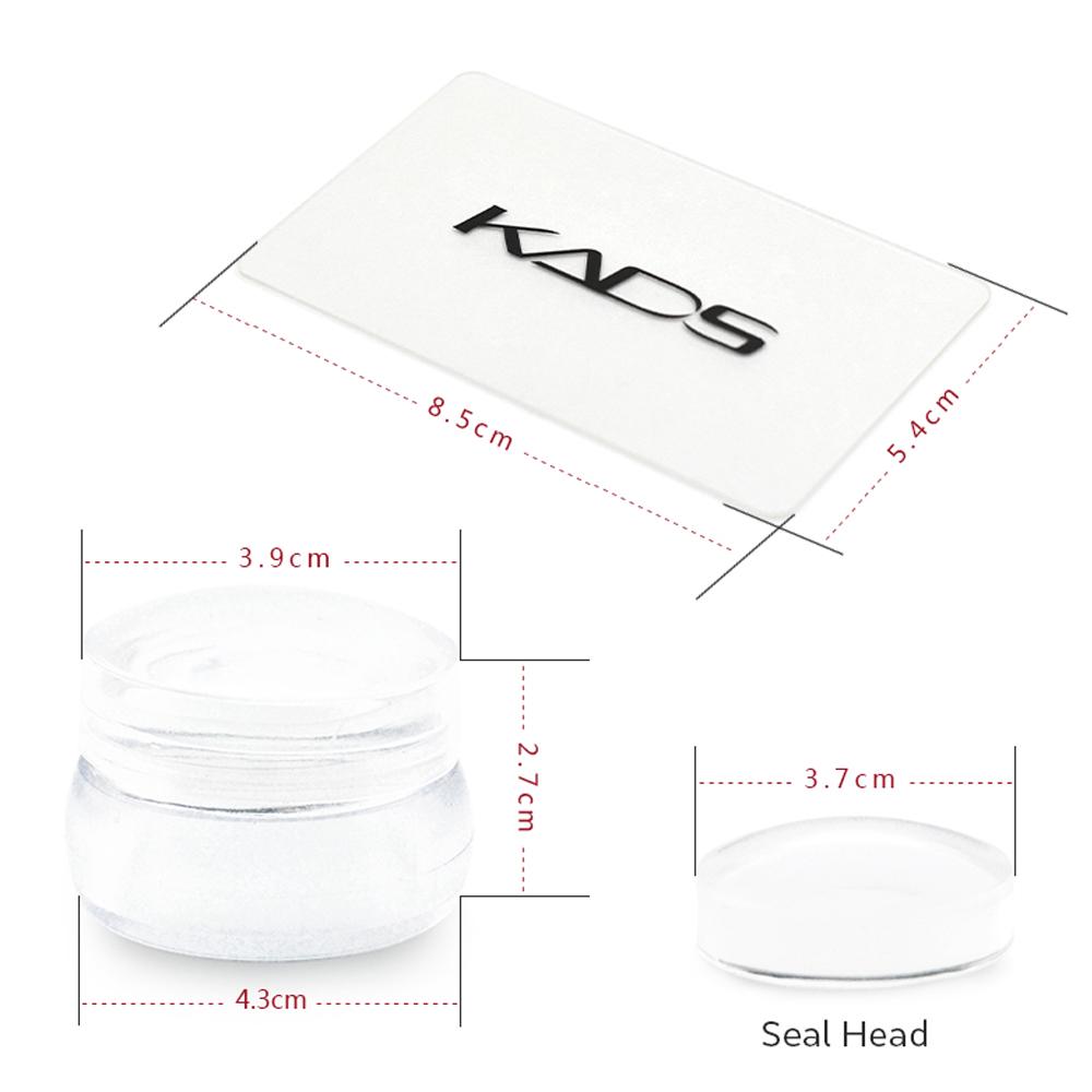 kads 3.9cm Clear Jelly Stamper Nail Stamper Clear Silicone Nail Stamper & Scraper Stamp Tool