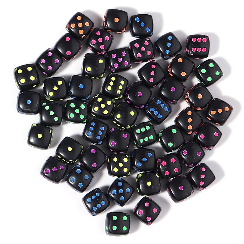 

50-Piece Pack: 8mm Colorful Transparent Acrylic Square Dice Beads for DIY Jewelry and Mahjong. 8mm, 50 pieces/pack