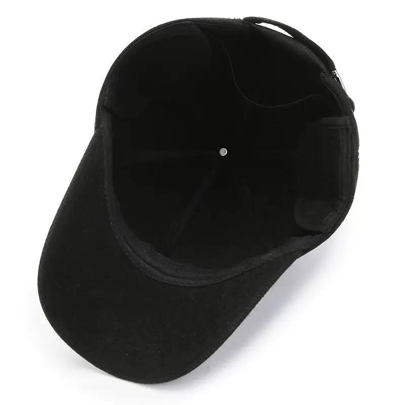 Middle-aged and elderly hats r-label ear protection back sealing baseball cap fleece-linedthickened windproof men's peaked cap