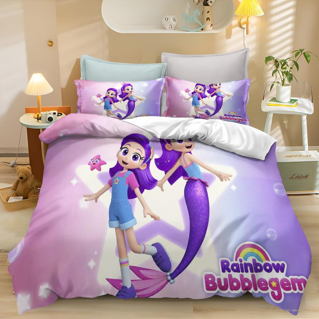 My Classmate Is A Mermaid 3-Piece Duvet Cover Set Printed Home Co-Branded Mattress Bedding Set - Queen Size