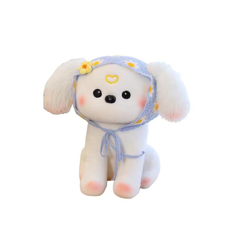Cute Turban Pastoral Dog Doll Plush Toy Sleeping Pillow Video Game City Doll Machine Exchange Doll