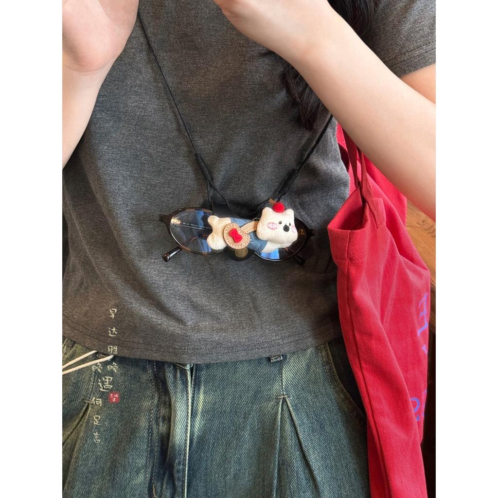 Cute Puppy Long Lanyard Glasses Clip Necklace Women's Sunglasses Clip Neck Sweater Chain Lanyard Lanyard Decorative Accessories