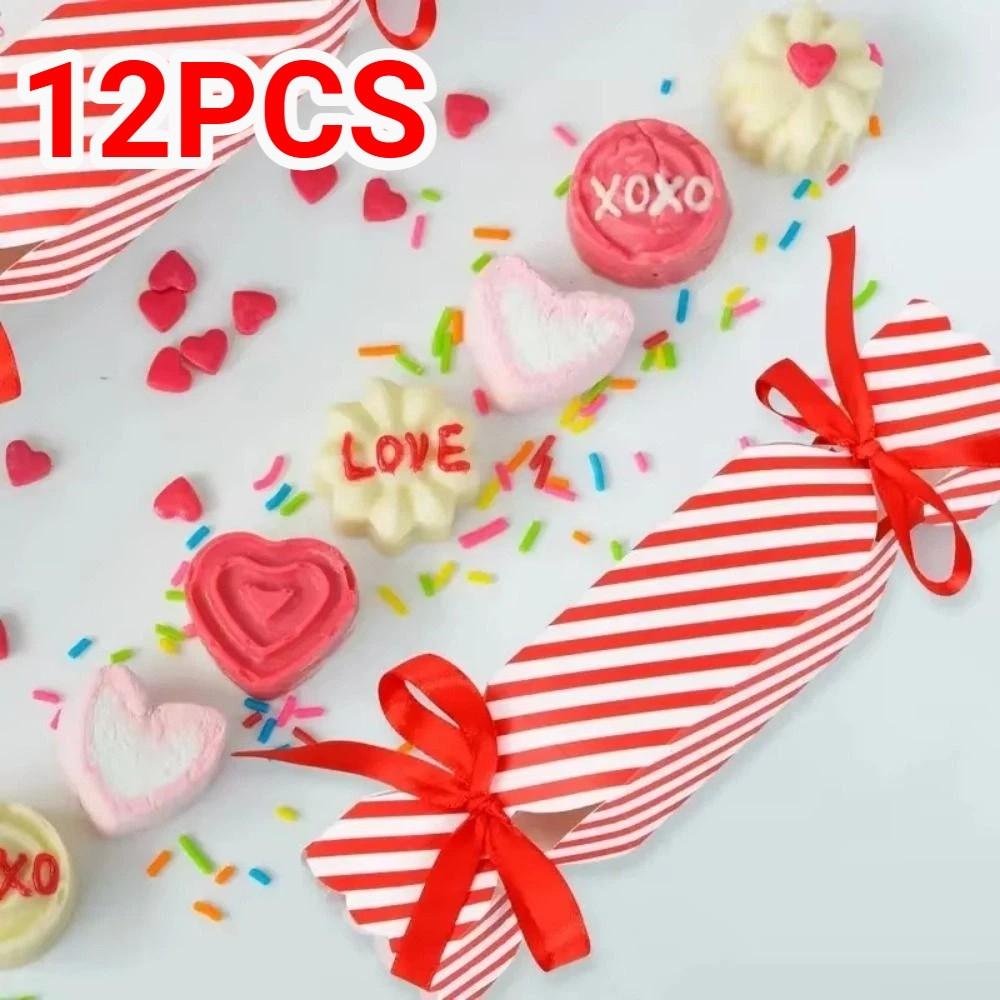 DIY Valentine's Day Candy Container Red Heart Printed Snack Packaging Box  Valentines Day