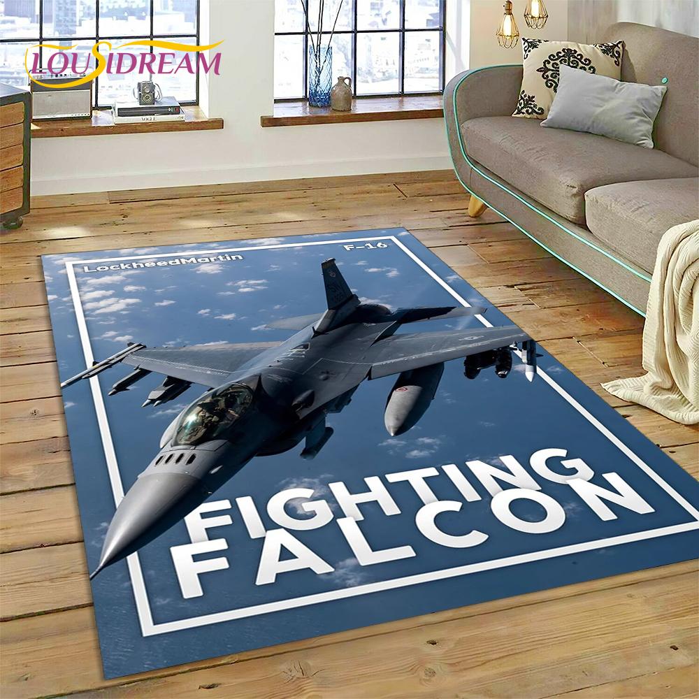 3D Flygvapnets Jaktplan Spitfire Flygplan Matta för Hem Vardagsrum Sovrum Soffa Dörrmatta Dekor, Barnområdesmatta Halkfri Matta