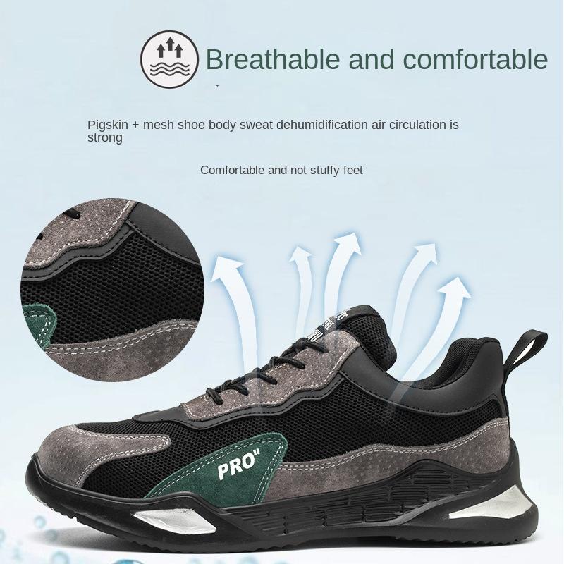 Labor Protection Shoes, Men's Breathable, Anti-odor, Anti-smashing, Anti-puncture, Work Shoes, Wear-resistant Steel Toe Toe Safety Shoes