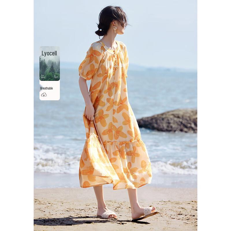 XWI Women s Summer Resort Printed Midi Dress M