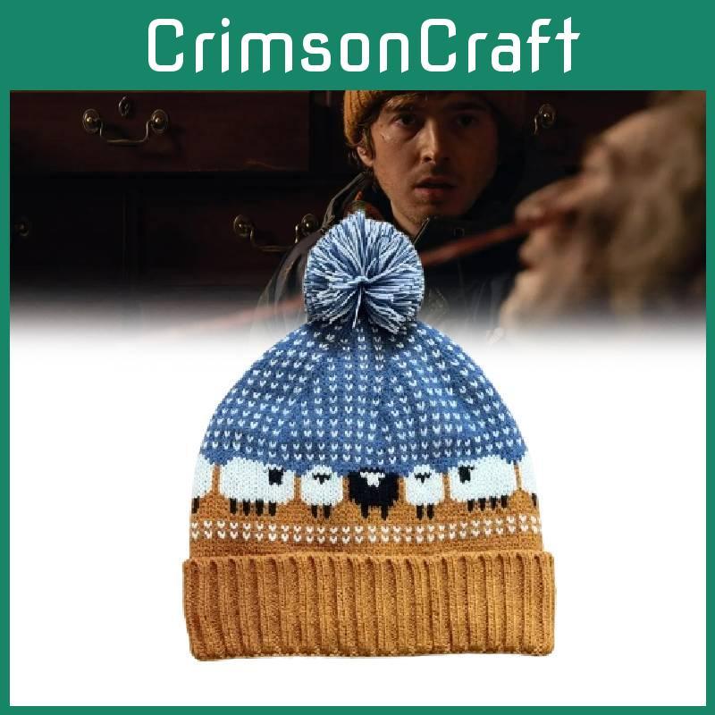Resident Evil Bryan Knit Beanie With Embroidered Lamb Animal Pattern For Winter Warmth