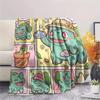 Bulbasaur Print Flannel Blanket, Ultra Soft High Quality All Seasons Warm Throw, Home Decor Cozy Blanket, Perfect Christmas Gift
