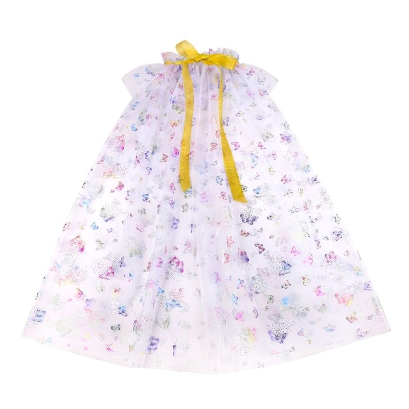Girls Dress Cape Princess Cape Halloween Cloak Cape Halloween Costume Cloak Butterfly Printing Cape for Party