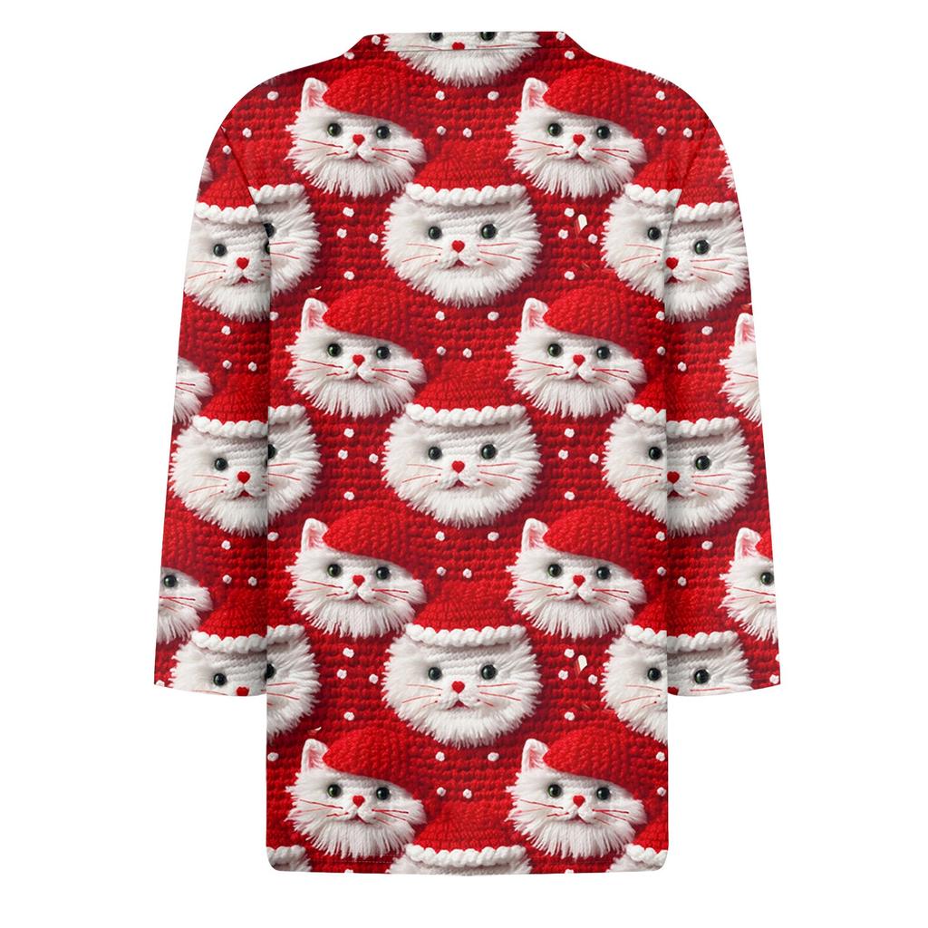 Dámská móda ležérní tričko s kulatým výstřihem, 3/4 rukávem, volným potištěným tričkem, dámský top