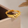Women's Double Heart Adjustable Ring: Elegant, Versatile, and Perfect Gift for Girlfriend