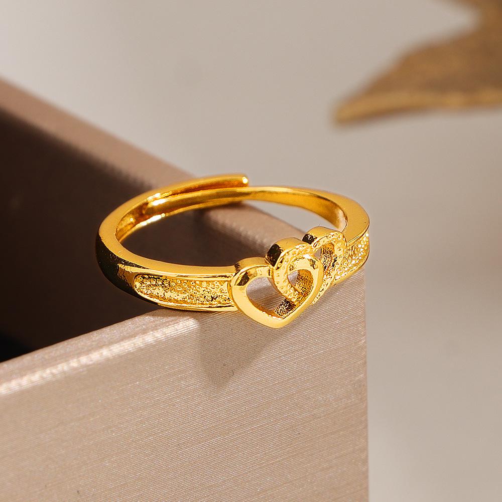 Women's Double Heart Adjustable Ring: Elegant, Versatile, and Perfect Gift for Girlfriend