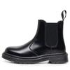 Pure Black Chelsea Boots Women's Couple Locomotive Boots Men's British Short Boots Men's and Women's Casual Large Size Leather Shoes