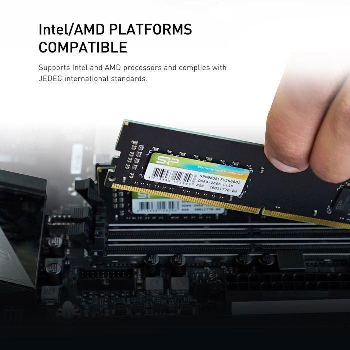 Mémoire RAM DDR4 - Silicon Power - 8Go 2400MT/s - UDIMM CL17 - SP008GBLFU240X02