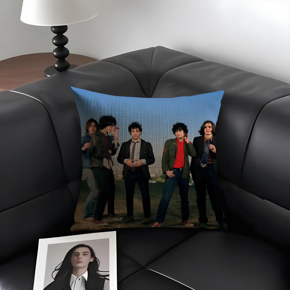 TThe StrokesS Band Cushion Cover Natural Linen Organic Fabric DoubleSided Printing Sofa Home Decor Gift Pillow Case