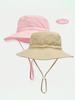 Solid color children's fisherman hat with large brim, fashionable and versatile beach hat, cute baby sun hat