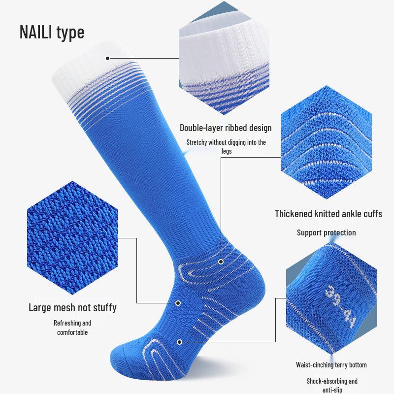 Summer Breathable Non-slip Professional World Cup Football Training Socks with Shock Absorption