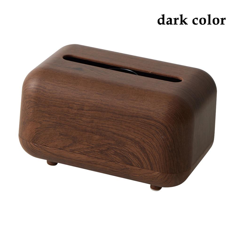 1Pcs with Spring Inside Tissue Box Large Capacity Napkin Dispenser Tissue Storage Box Shell Wood Grain Plastic Paper Box Holder