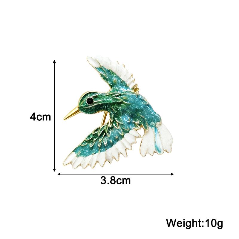 Blue Color Hummingbird Bling Brooch for Women Brooches Pin Badges Alloy Backpack Icons Girls Jewelry