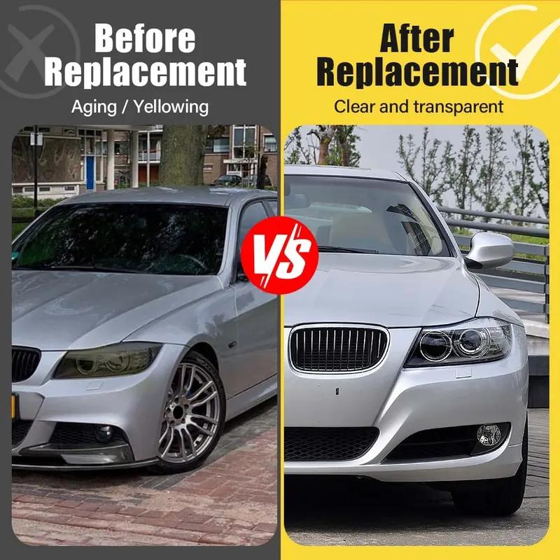 Car Headlight Cover Suitable for BMW 3 Series E90 2005-2012 (high-end with Lens), Car Headlight Lens Replacement Cover